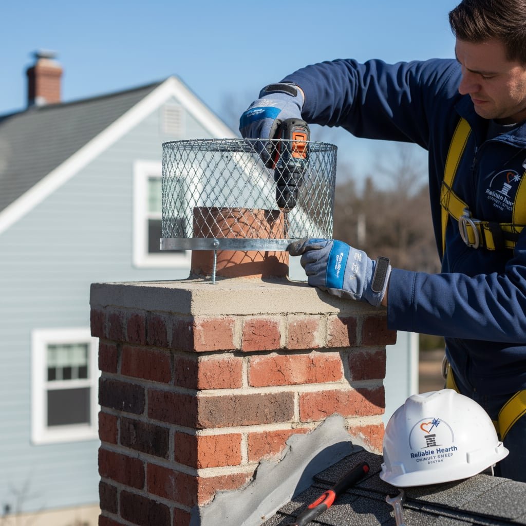 Boston Chimney Cap Installation